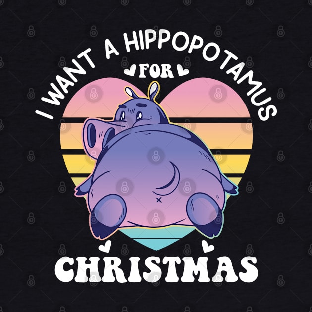 I want a hippopotamus for Christmas pajamas Funny Hippo Graphic Xmas Holiday by Vixel Art